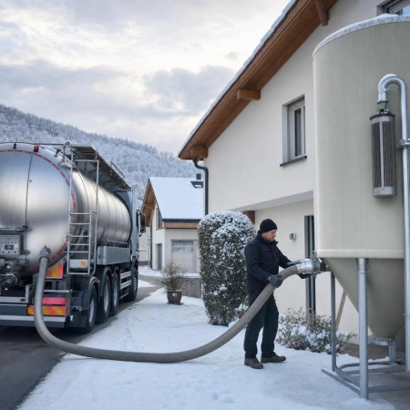 Le camion souffleur facilite une livraison de pellets propre et rapide &agrave; Pontarlier